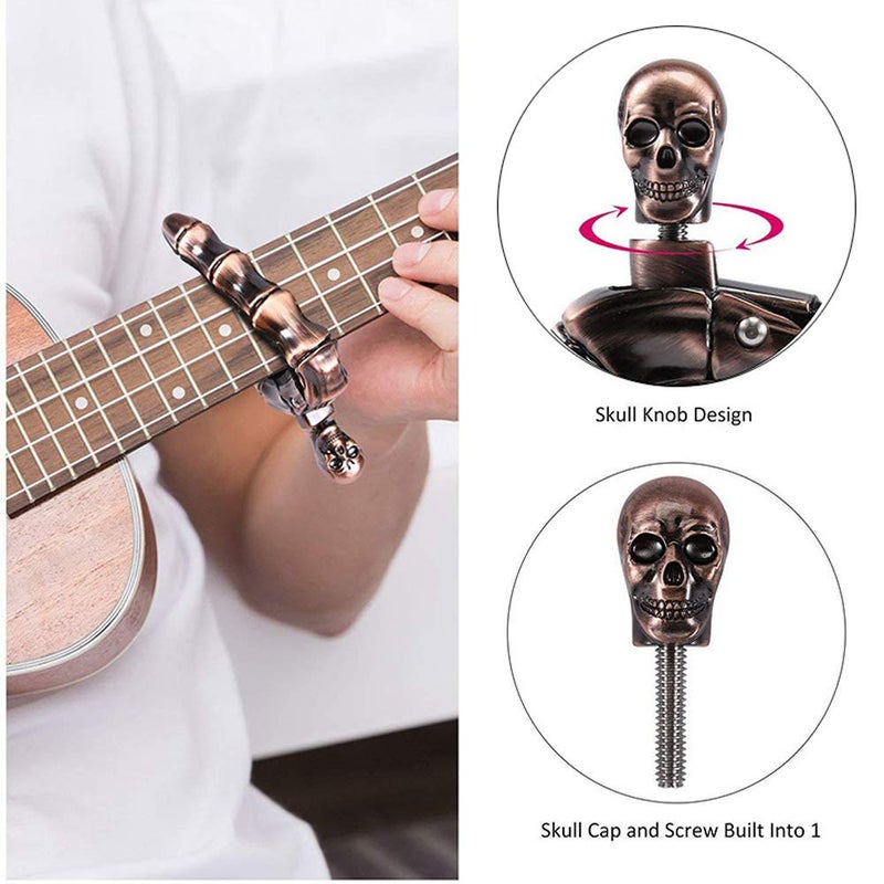 Koldot Guitar Capo Skull Capo for Acoustic and Electric Guitar Skeleton Head Ukulele Capo for Banjo Mandolin Bass and Classical Guitar Comes with 5 Picks - Image 4